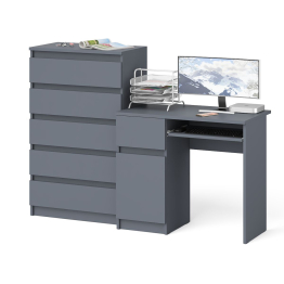 Стол компьютерный дверка и ящик слева МС-1 и высокий комод 5-ть ящиков Мори