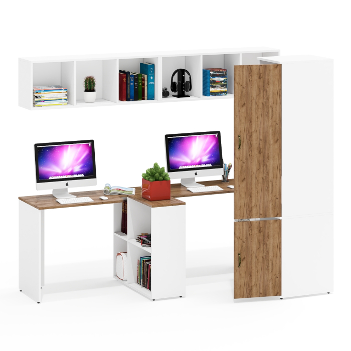 Домашние кабинеты, Мебель в домашний офис для двоих Лидер-8 набор № 26