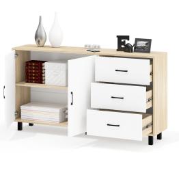 Широкий тумба-комод с ящиками и дверками РВК 123-1604