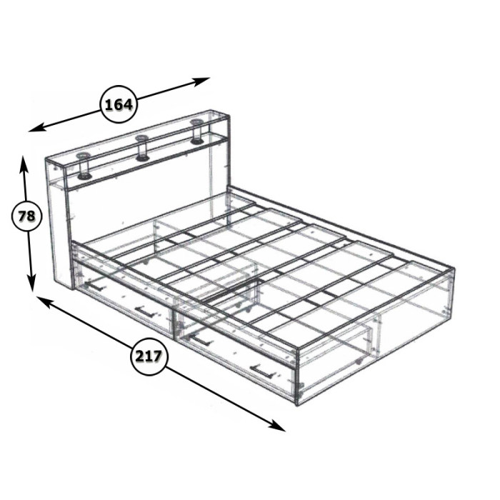 Двуспальные, Кровать Камелия 1600 с ящиками