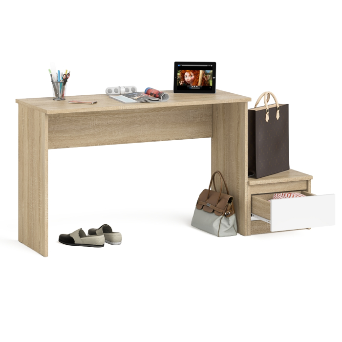 Прямые компьютерные столы, Стол письменный Мори с тумбой ТМП400.1