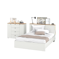 Спальные гарнитуры, Комод-тумба Остин 16.221 и двуспальная кровать с основанием