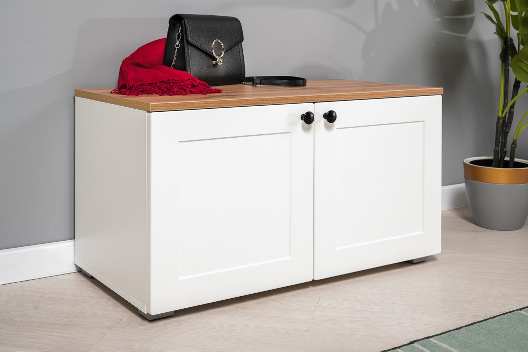 Спальные гарнитуры, Тумба с дверками Остин 13.257 с кроватью 1600 с основанием и пенал для одежды