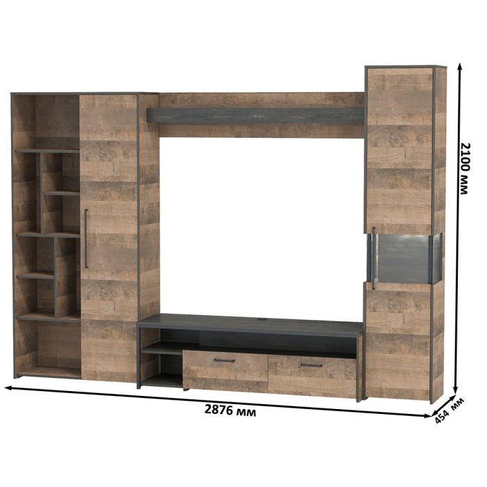 Стенки для гостиной, Стенка для гостиной в лофт стиле Трувор № 19
