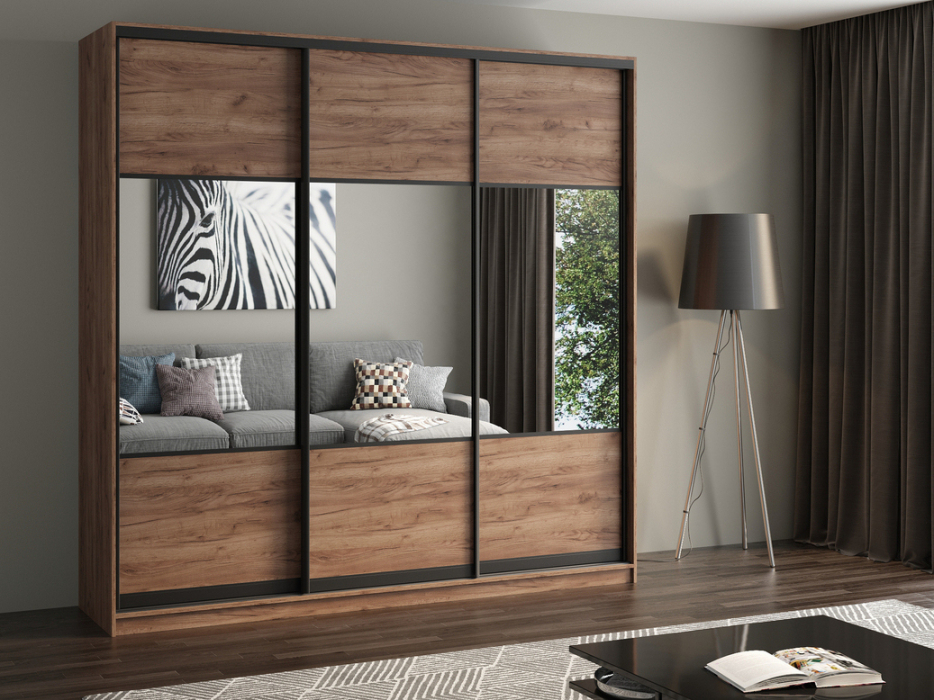 Шкафы-купе, Шкаф купе 3-х дверный АЙСБЕРГ ЛОФТ 240 комбинированный