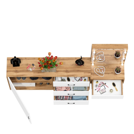 Стол косметический навесной с подсветкой и комод 122-1504