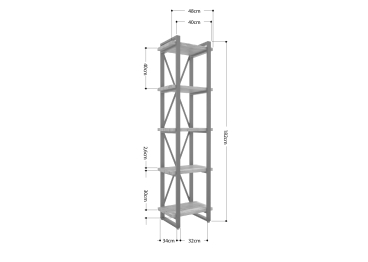 Стеллаж Айсберг Лофт 40х182-2 белый