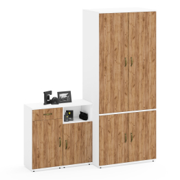 Платяной глубокий шкаф Лидер-8 19Б и две тумбочки 3.15 и 3.19