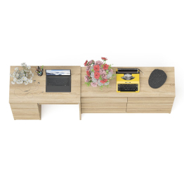 Комод Мори МК1200 6-ть ящиков со столом компьютерным МС-6 левым