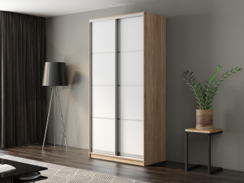 Шкаф-купе Айсберг 130 СОНОМА (белый/глухой)