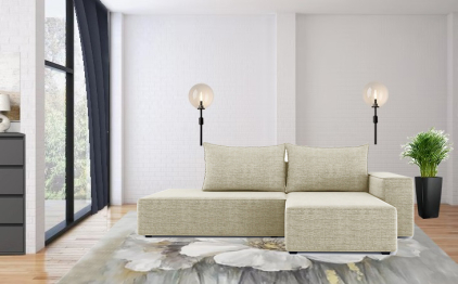 Диван-кровать угловой Кензо еврокнижка, рогожка Люкс