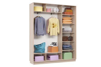 Шкаф-купе Премьер 21 (01РЧ;01РЧ;01РЧ) фасады ромб чёрный/трёхдверный/Профиль чёрный муар