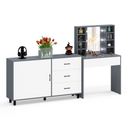 Столик туалетный с полочками и с подсветкой и комод 122-1504