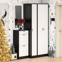 Модульная прихожая с зеркалом П-6-500 № 49 фрезеровка ромб