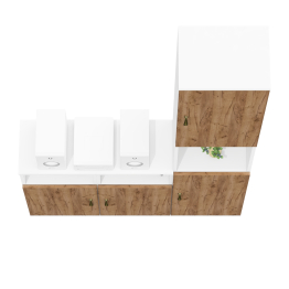 Пенал для домашнего офиса и две тумбы с дверками Лидер-8.