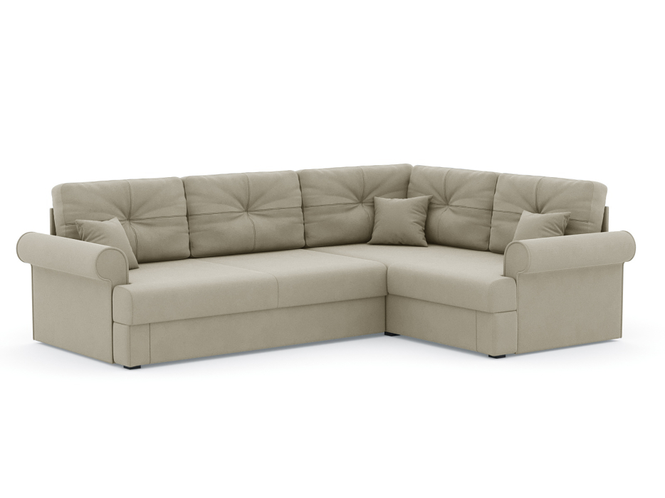 Диваны угловые в гостиную, Диван-кровать угловой Мирта дельфин, велюр