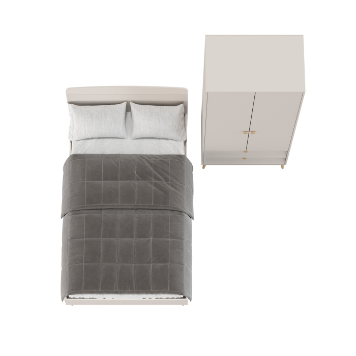 Спальные гарнитуры, Кровать Афина 1200 с 2-х дверным шкафом-комодом