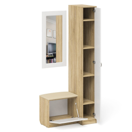 Обувница с сиденьем и зеркалом и пенал П-6-500 фрезеровка прованс