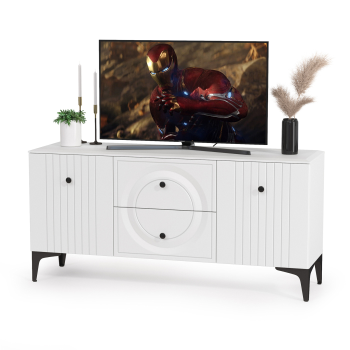 Стенки для гостиной, Две ТВ-тумбы и четыре навесных полки Валенсия № 53