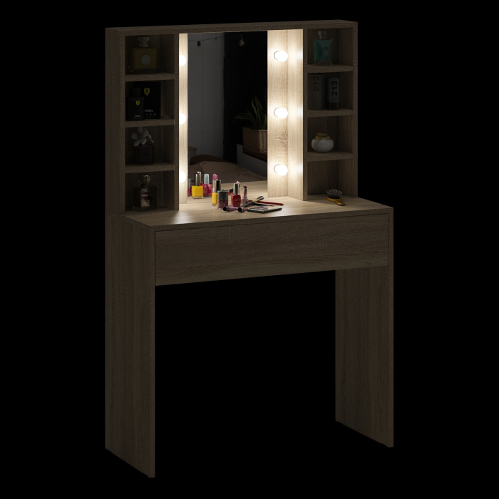 С зеркалом, Косметический стол с подсветкой 115