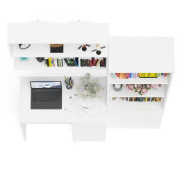 Рабочий стол Мори МС-6 правый с открытой полкой и стеллаж-комод МСТ600.3