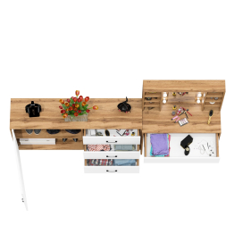 Столик туалетный с полочками и с подсветкой и комод 122-1504