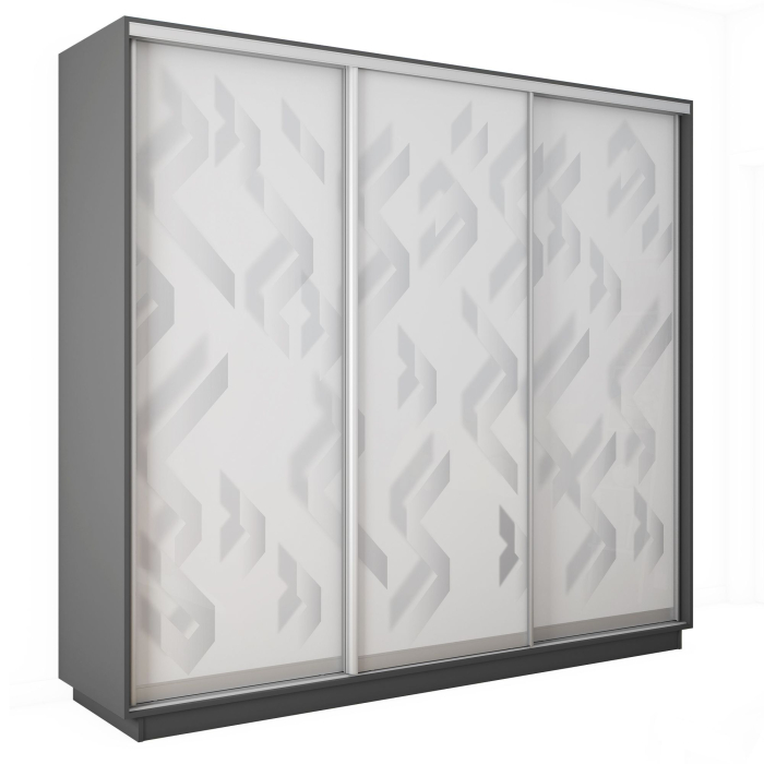 Шкафы-купе 3-х дверные, Шкаф-купе Экспресс 3-х дверный Фотопечать Ленты Стекла 180х45х220