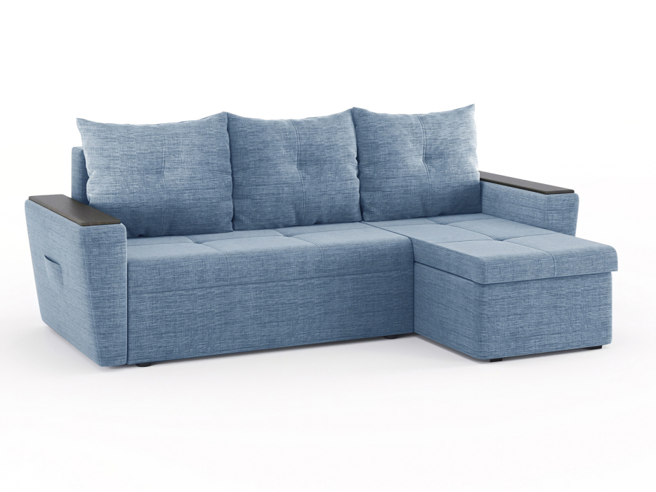 Диваны угловые в гостиную, Диван-кровать угловой Дубай Майами еврокнижка трехсекционная, рогожка Люкс