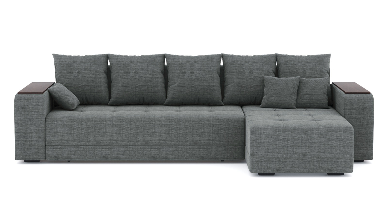 Диваны угловые в гостиную, Диван-кровать угловой Дубай еврокнижка, рогожка