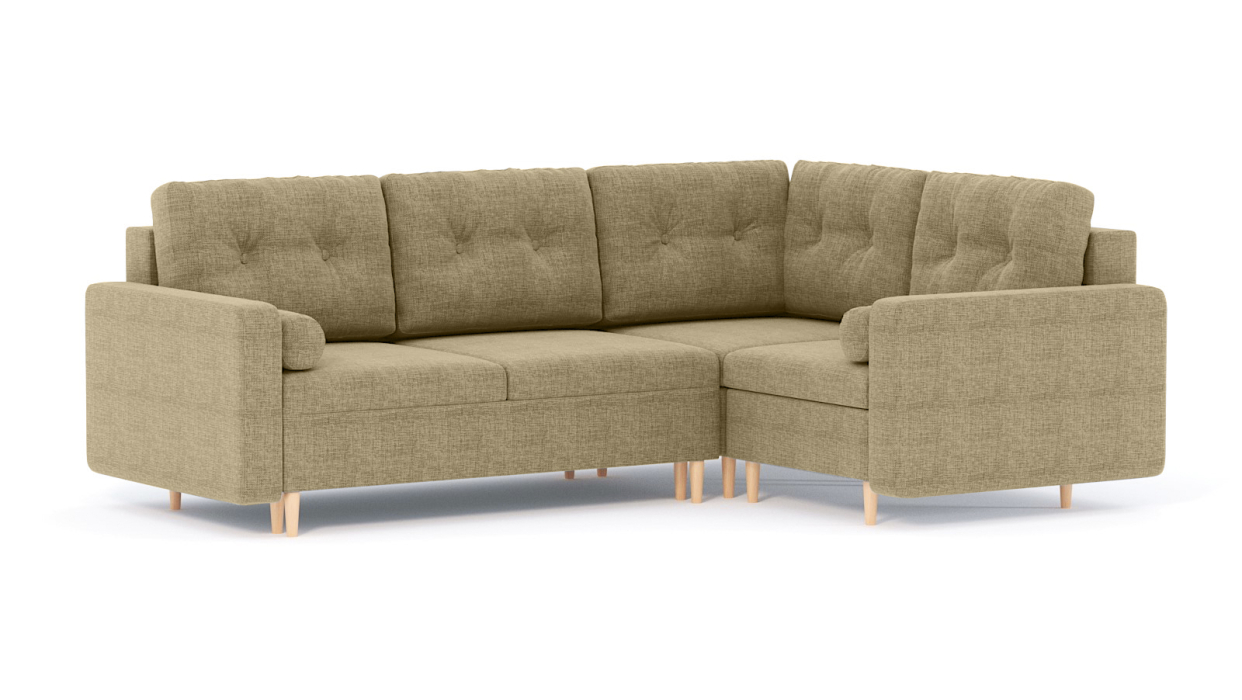 Диваны угловые в гостиную, Диван-кровать угловой еврокнижка-пантограф Белфаст модульный, рогожка