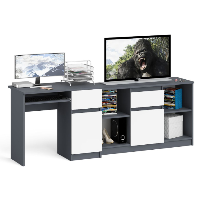 Домашние кабинеты, Компьютерный стол МС-1 правый с тумбой 1204 Мори