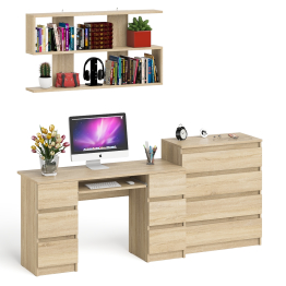 Стол письменный Мори МС-2 с комодом МК800 4 ящика и полкой 1200