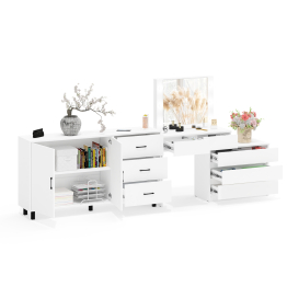 Туалетный столик-трансформер с подсветкой и зеркалом 110 и комод-тумба 123-1604