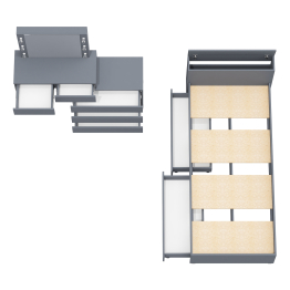 Стол косметический с подсветкой 110 с кроватью с выдвижными ящиками Ксения 900
