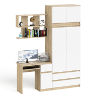 Домашние кабинеты, Шкаф с антресолью Мори МА900.1 с компьютерным столом МС-1 правым и книжной полкой