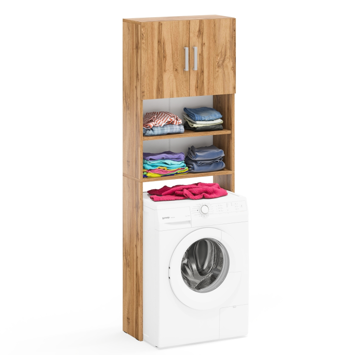 Пеналы, Шкаф для стиральной машинки в ванную с полками и дверками РВК
