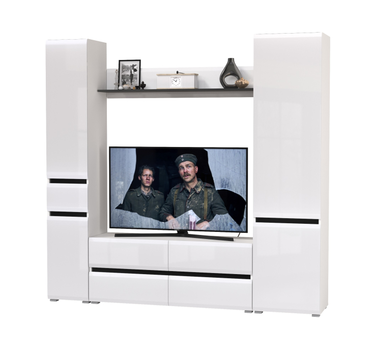 Стенки для гостиной, Тумба для ТВ Сидней в комплекте с полочкой шкафом с ящиком и шкафом с дверкой