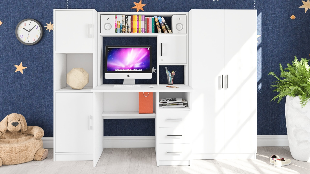 Домашние кабинеты, Компьютерный стол с пеналом и шкафом МД-СК-9