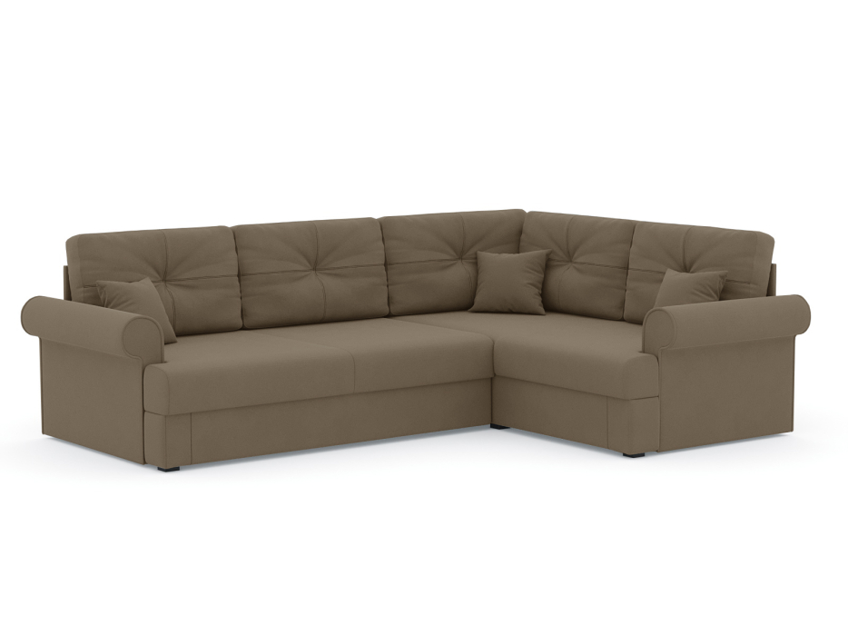 Диваны угловые в гостиную, Диван-кровать угловой Мирта дельфин, велюр