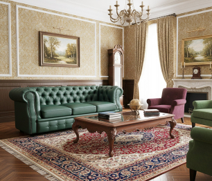 Диван Честер  Лофт 3-х местный, экокожа