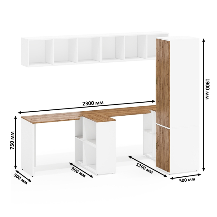 Домашние кабинеты, Мебель в домашний офис для двоих Лидер-8 набор № 26