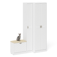 Прихожие, Шкаф с пеналом и обувницей с сиденьем П-6 № 25 МДФ фрезеровка ромб