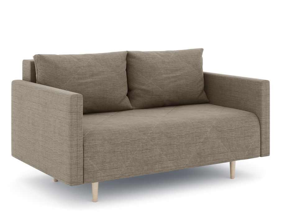 Диваны прямые кухонные, Диван прямой нераскладной Милли мини 2-х  местный с подлокотниками, рогожка Люкс