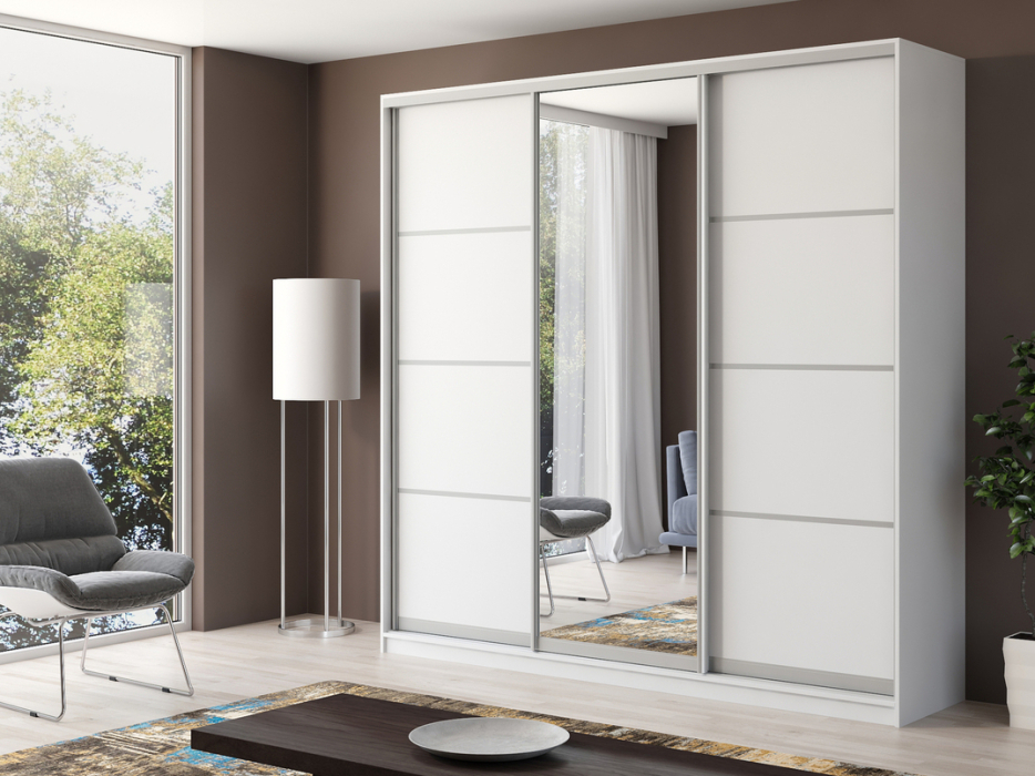 Шкафы-купе, Шкаф купе 3-х дверный Айсберг 240+зеркало