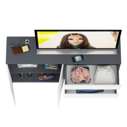 Комод широкий на четыре ящика и две дверки Мори МК1600.1