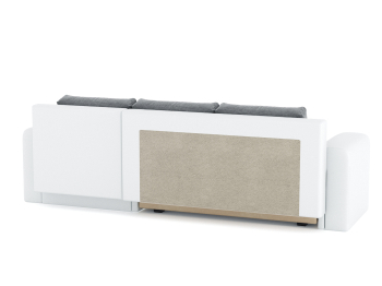 Диван-кровать угловой Кормак с подлокотниками, рогожка +кож. зам.