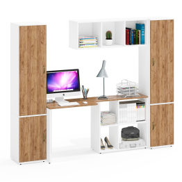 Два пенала серии Лидер-8 МД 22Б и МД 21Б и компьютерный рабочий стол с полкой для книг