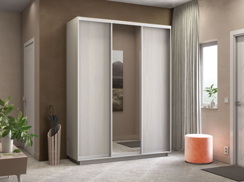 Шкафы-купе, Шкаф-купе Экспресс Медиум (1 зеркало) трио 2400 x 1800 x 600