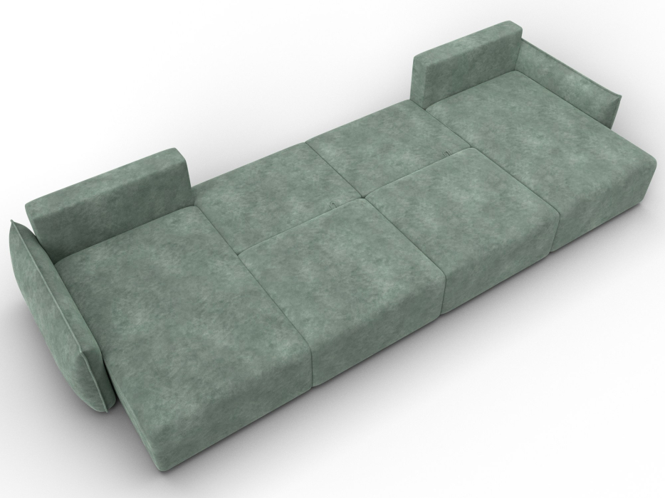 Диваны еврокнижки, Диван П-образный Лига-051 НПБ Лонг, велюр BRUT