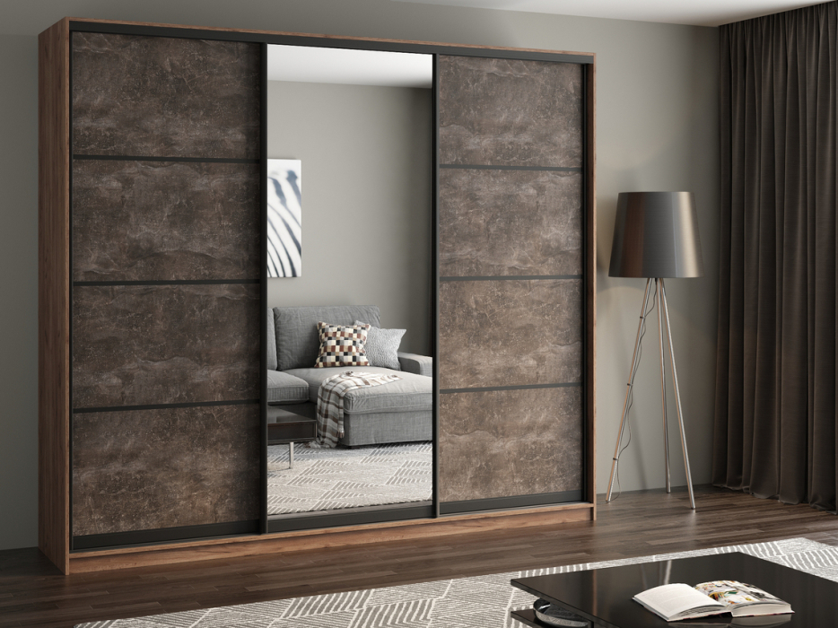 Шкафы-купе, Шкаф купе 3-х дверный АЙСБЕРГ ЛОФТ 270 +зеркало